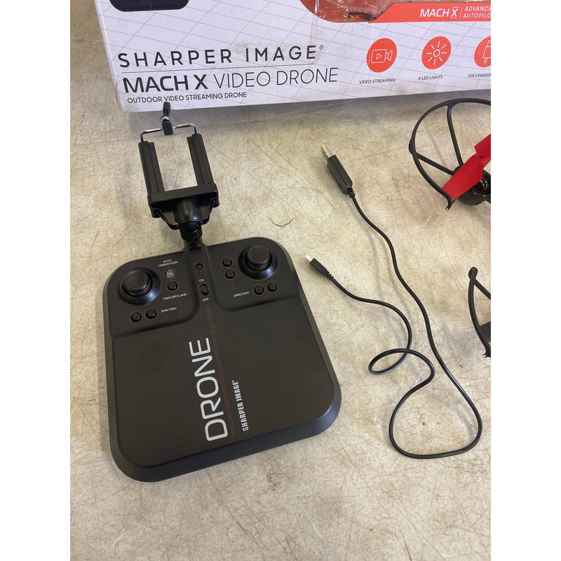 Sharper Image Drone Mach X Outdoor Video Streaming Camera 200 Ft Range - Black