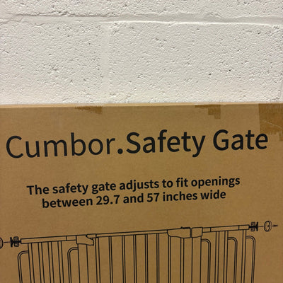 Cumbor 29.7-57" Wide Baby Gate Self Closing Dog Gate Pressure Mounted - White