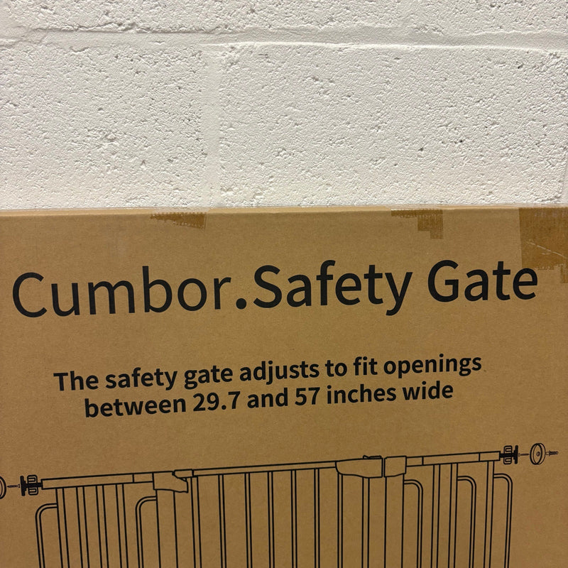 Cumbor 29.7-57" Wide Baby Gate Self Closing Dog Gate Pressure Mounted - White