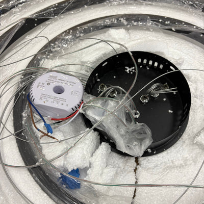 Sheinhot LED 3-Ring Chandelier Round for Living Room Bedroom 3000K-6500K - Black