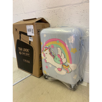 GinzaTravel 3D Cartoon Children's Luggage Trolley Case 20 inch Boys&Girls Blue