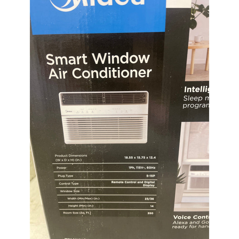 Midea Smart 8,000 BTU Window Air Conditioner, Digital Panel 350 Sq. Ft. - White