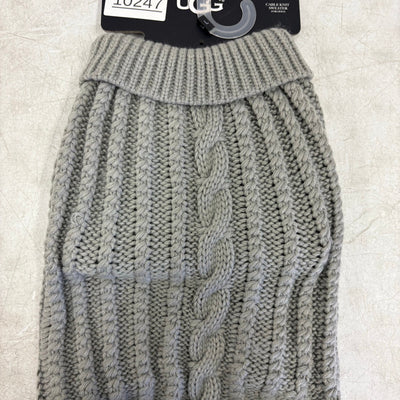 UGG Pet-Classic Cable Knit Dog Sweater w Sleeves Size Large 14-16" Collar - Gray