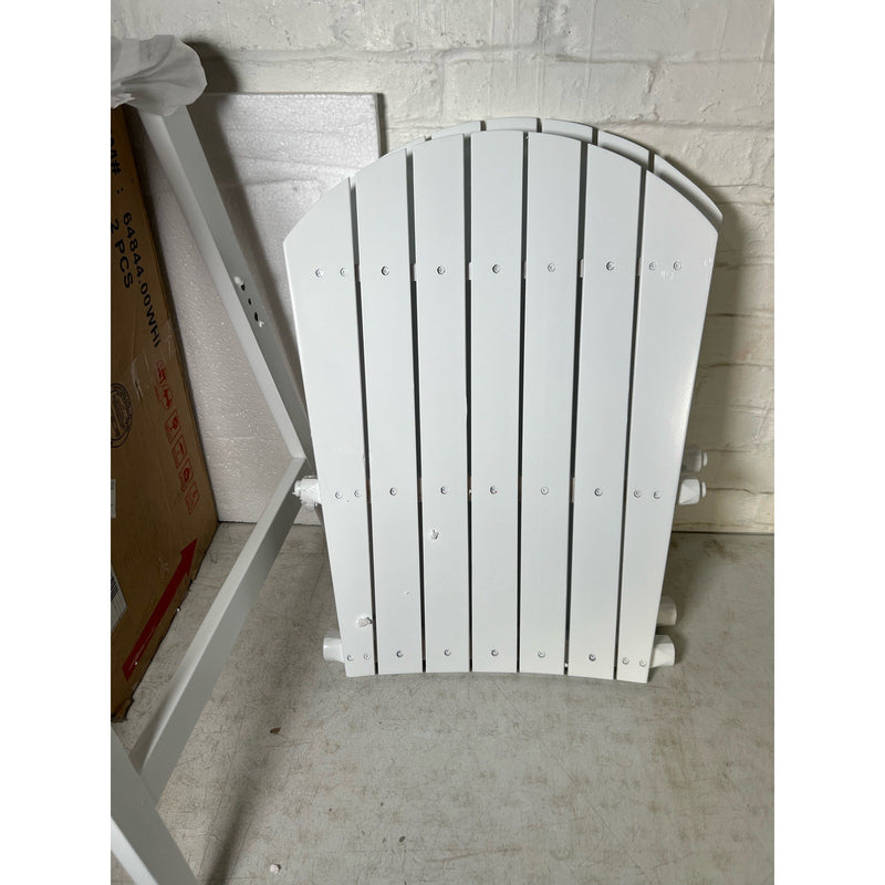 Set of 2 Wooden Adirondack Chairs, Lounger with Arm Rests. White, SEE DETAILS
