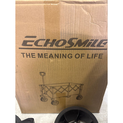 EchoSmile Collapsible Folding Wagon Cart 360lbs All Terrain Wheels Blue Orange
