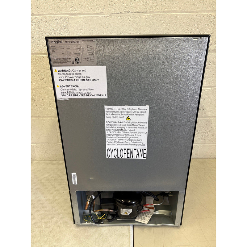 DENTED Whirlpool 4.3 cu ft Mini Refrigerator Stainless Steel 2 Shelves & Freezer