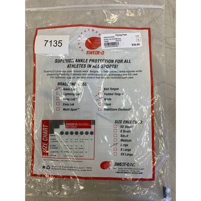 Swede-O Ankle Lok Support with Knit Tongue, Large Ankle Brace White Sprain