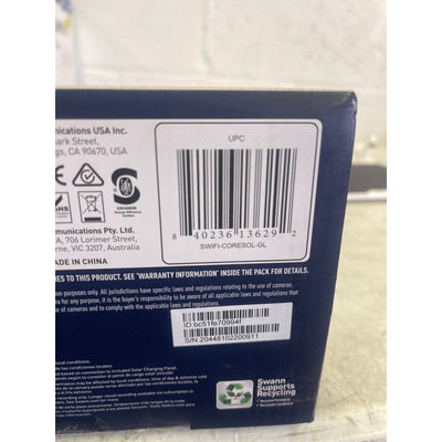 Swann CoreCam Wireless Security Camera with Solar Charging Panel Night Vision