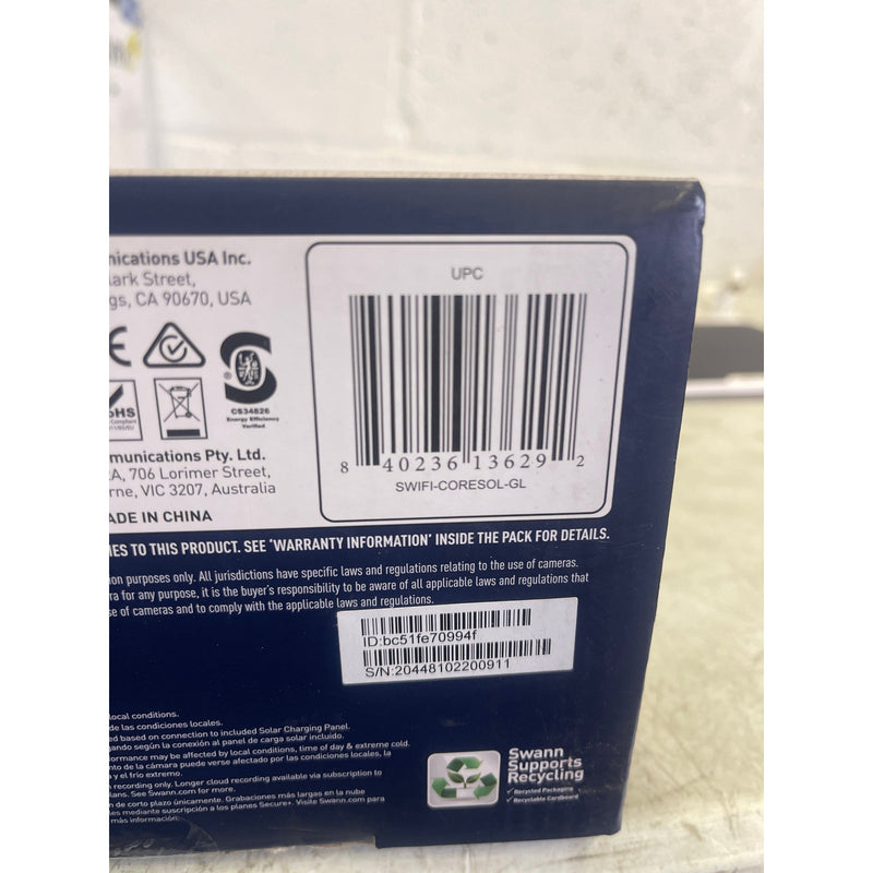 Swann CoreCam Wireless Security Camera with Solar Charging Panel Night Vision