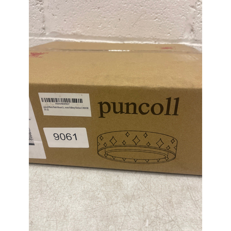 Puncoll Black Flush Mount Light Fixture - 13-inch Ceiling Lights 3000K -C3949 BK