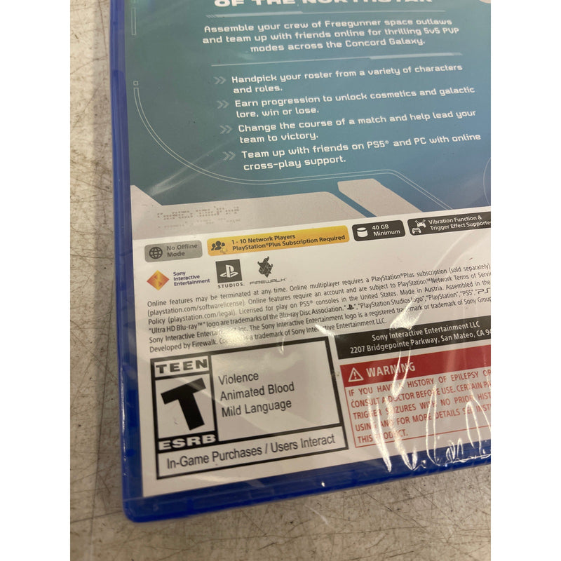 PlayStation PS5 Concord, Rated T, Action & Adventure, Shooting, Online Play