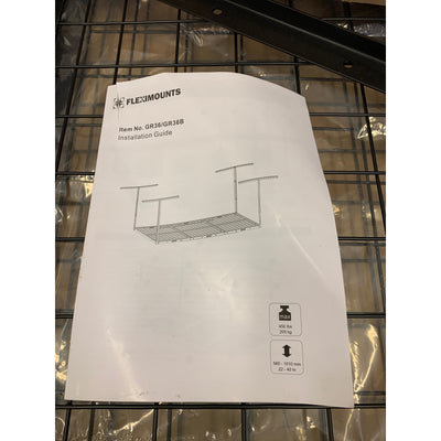 FLEXIMOUNTS  Overhead Garage Storage Adjustable Ceiling Rack 3x6 Missing Screws