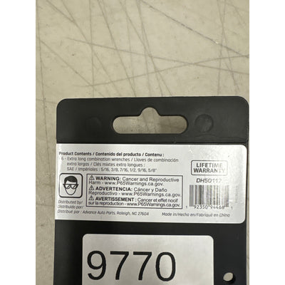 DieHard Extra Long Combination Wrench Set, SAE, 6-Piece, Hand Tools - DH50117