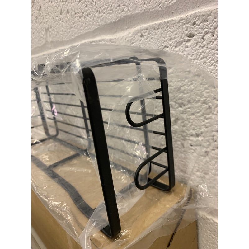 Hanging Shower Caddy Bathroom Organizer: Rustproof Shelf Racks and Hooks, BLACK