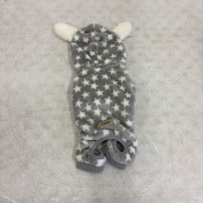UGG Avery Small Glacier Gray Stars Hooded Soft Dog Pajama - 9-11" Collar