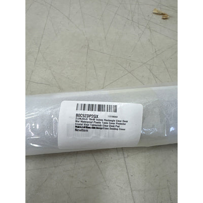 ZIJINJIAJU- 19x48 Inches Rectangle Clear Desk Mat Waterproof Plastic Table Cover