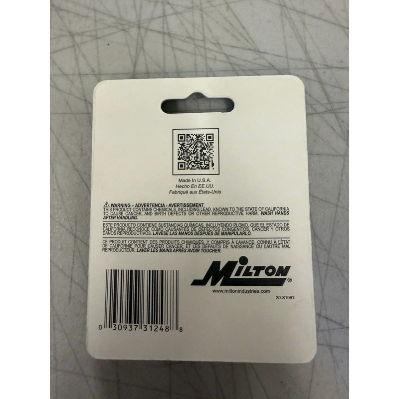 Milton S1091 Tank Check Valve 1/2" NPT, 3/8"M Compressor, Brass