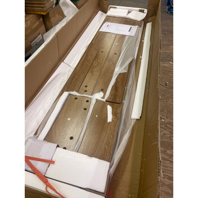 Tribesigns 63-Inch Console Table, Farmhouse Wooden Sofa & Entryway Table Brown