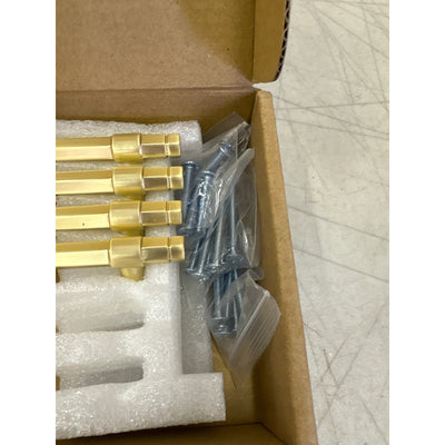 6-Pack Goo-Ki 7-1/2" Hole Center Cabinet Pulls Light Brushed Brass, Hardware