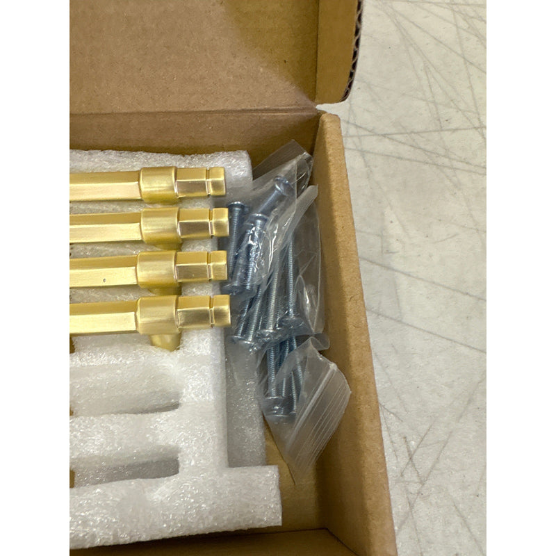 6-Pack Goo-Ki 7-1/2" Hole Center Cabinet Pulls Light Brushed Brass, Hardware