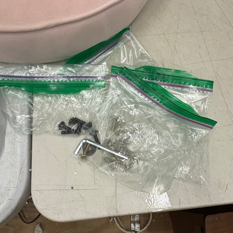 VINGLI Petal Makeup Vanity Chair with Back, Gold Legs & Bow Pillow - Pink