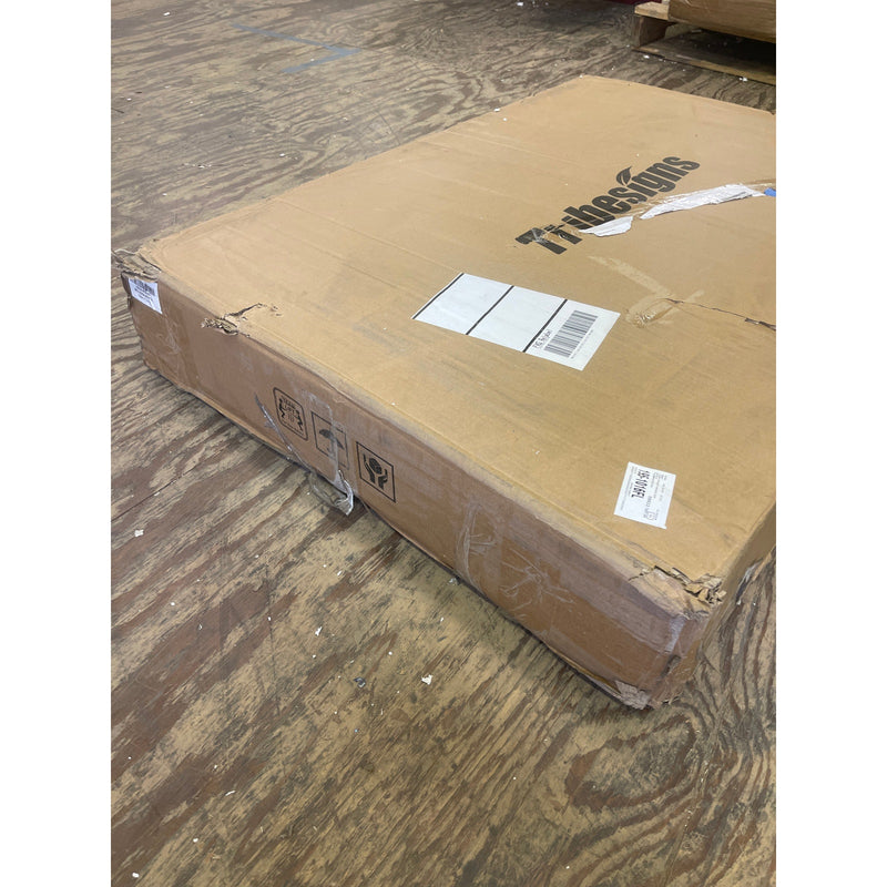 Tribesigns 70.86" Oval Executive Desk Modern Computer Table, Brown & Black