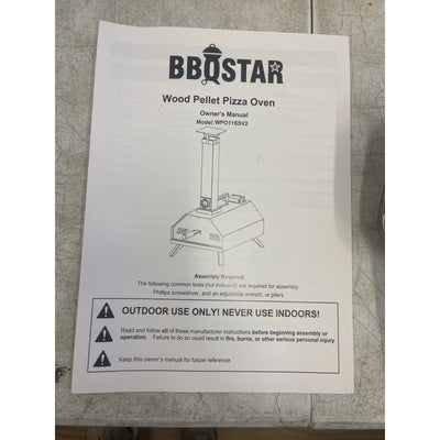 BBQSTAR Wood Fired Pizza Oven Portable Stainless Steel w 11" Baking Stone Silver