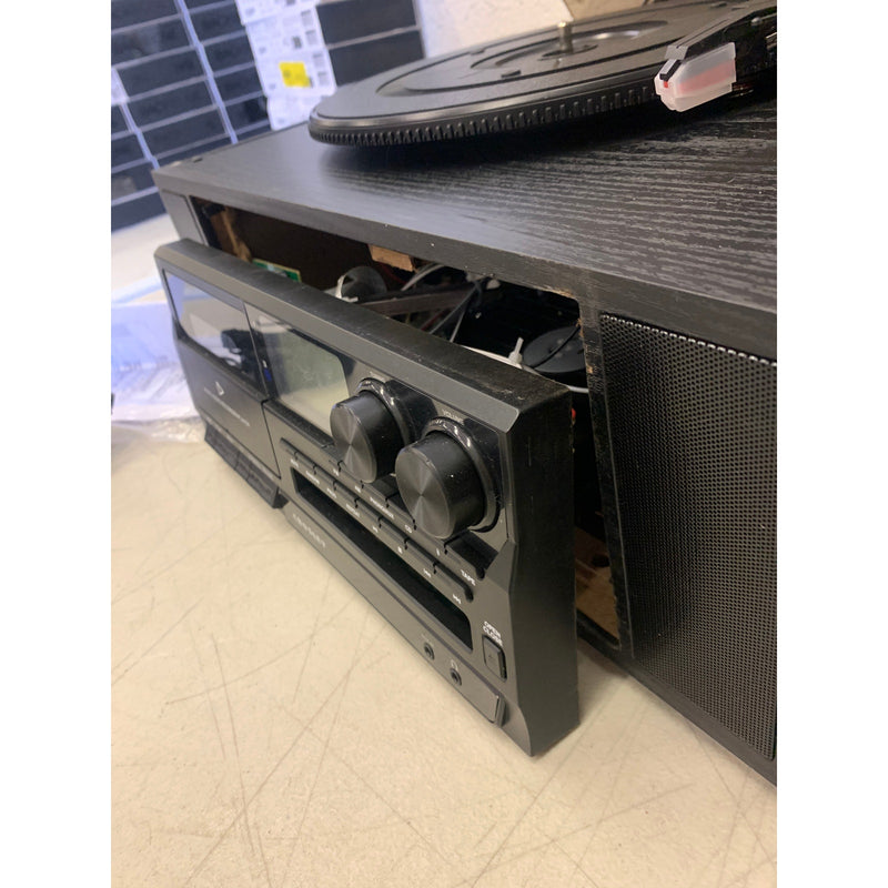 Crosley CR7010A-BK Ridgemont 3-Speed Turntable with Bluetooth, AM/FM Radio