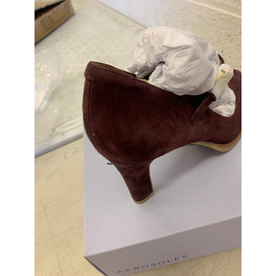 Aerosoles Women's Mary Jane Stiletto Crepe Sole Pump in Purple Suede Sz 7