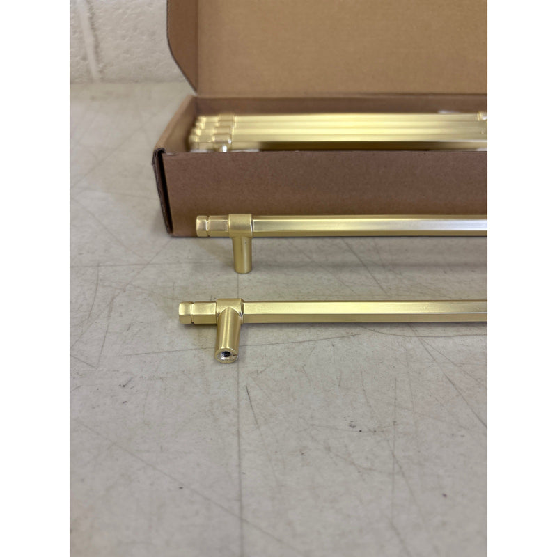 6-Pack Goo-Ki 7-1/2" Hole Center Cabinet Pulls Light Brushed Brass, Hardware