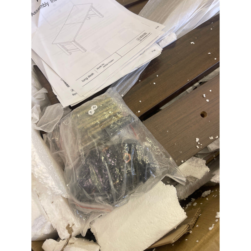 Tribesigns 79" Rectangular Brown Wood Computer Desk Home Office for Two-Person