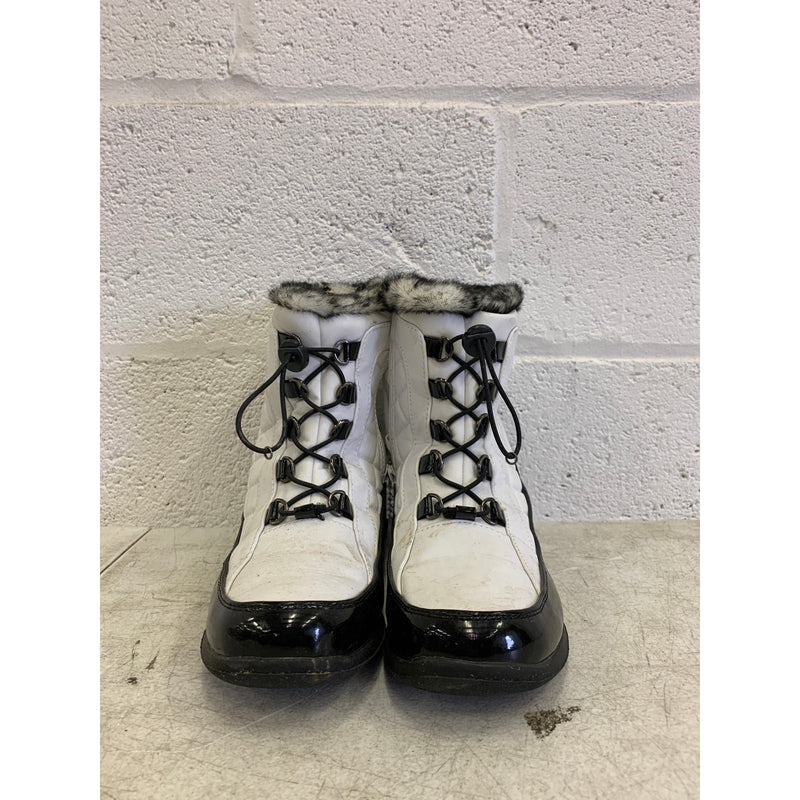 Botas de nieve Totes Eve con forro de piel sintética, talla 9, para hombre, color blanco y negro