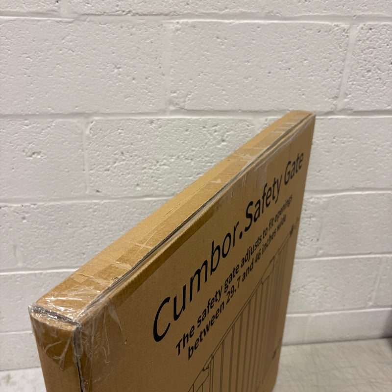 Cumbor 29.7-46" Wide Baby Gate Self Closing Dog Gate Pressure Mounted - Black