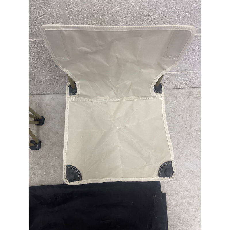 Set of 2- 21" Collapsible Kids Folding Chair 13" x 12" Seat w Carrying Case Tan