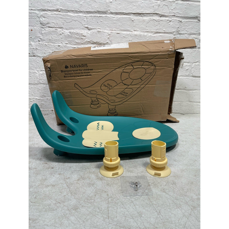 Lavacabezas Navaris para niños, lavabo para el pelo, bañeras, verde/amarillo
