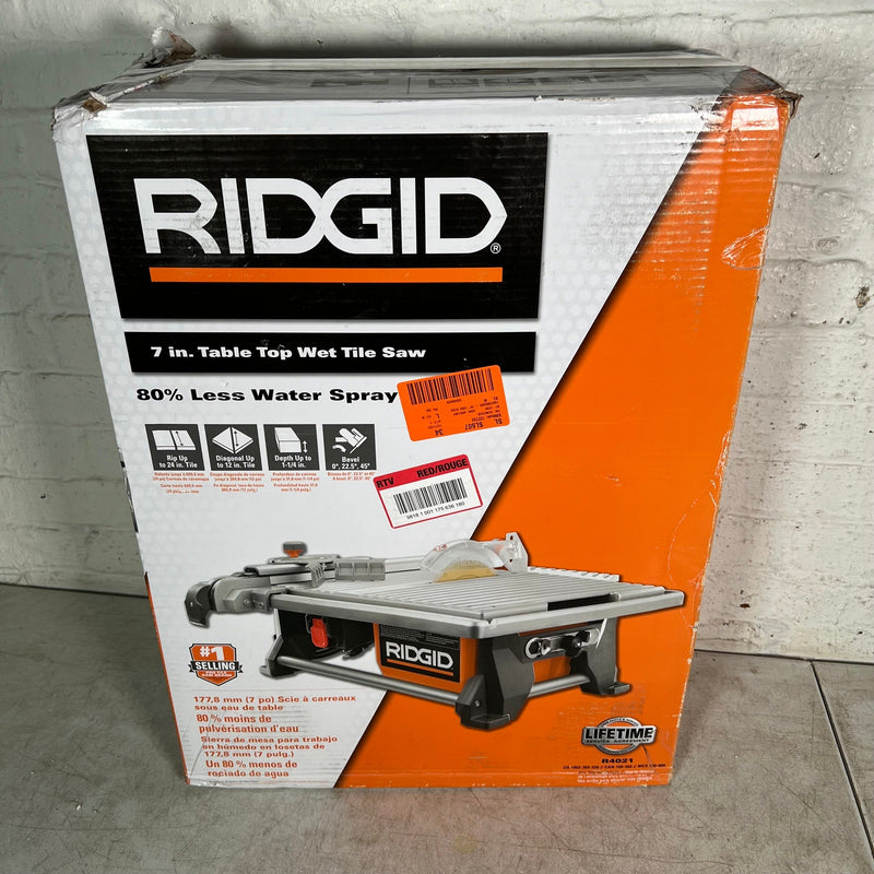 RIDGID 6.5-Amp 7 in. Blade Corded Table Top Wet Tile Saw, SAW ONLY
