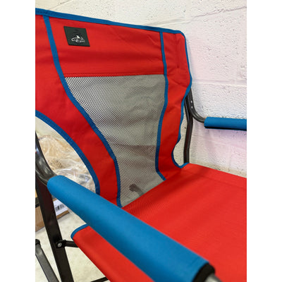 Northroad Outdoor Freestyle Portable Folding Rocking Chair, Arm Rests, Red&Blue
