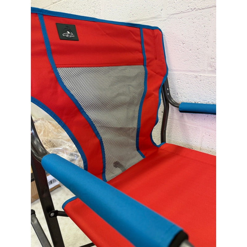 Northroad Outdoor Freestyle Portable Folding Rocking Chair, Arm Rests, Red&Blue