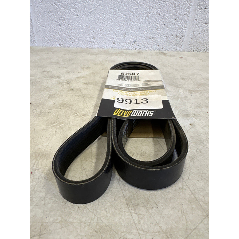 Driveworks V-Ribbed Belt, Meets OEM Requirements, Transmission Belt - 675K7