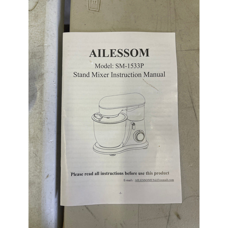 Ailessom Stand Mixer 6.5QT 660W 10Speed Tilt-Head Food Mixer Hook, Beater, Whisk