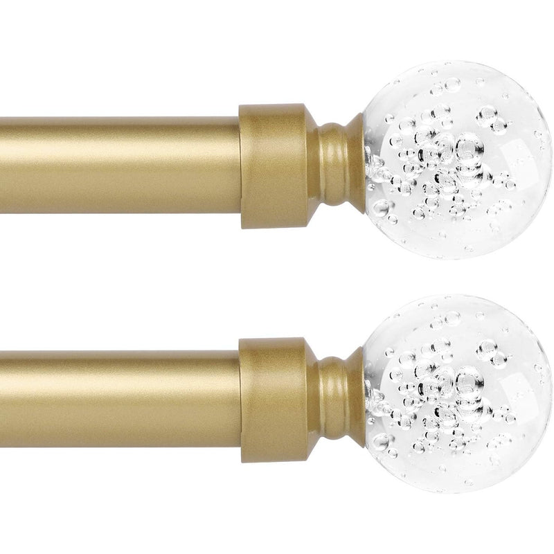 SET-OF-4 Knobelite 1 Inch Curtain Rods,Decorative Drapery Single Windows 22"-48" Adjustable