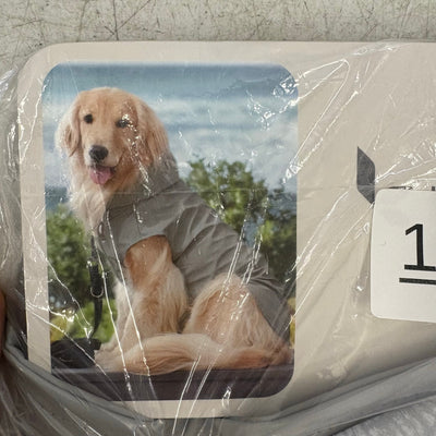 Koolaburra UGG Pet Reversible Raincoat Dog Hooded Jacket 20-21" Collar, Gray XL