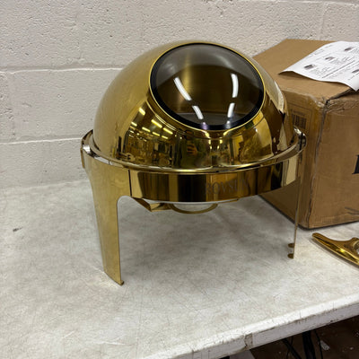 ROVSUN 6 QT Chafing Dishes for Buffet Roll Top Chafing Dish Stainless Steel Gold