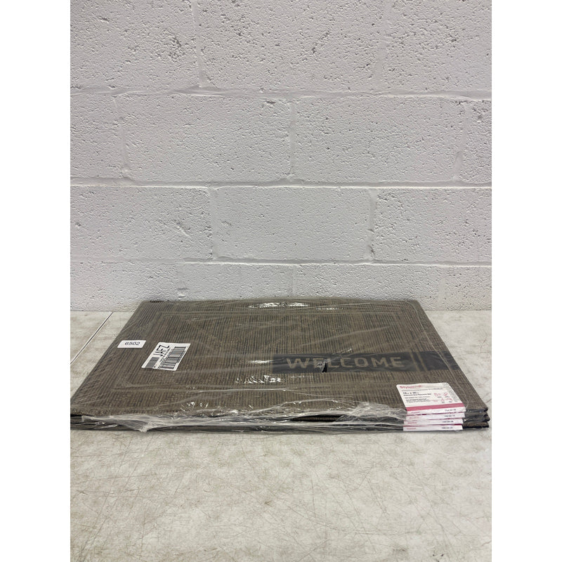 Set-of-2 StyleWell Diamond Grid Welcome Door Mat 18" x 30" Fade Resistant