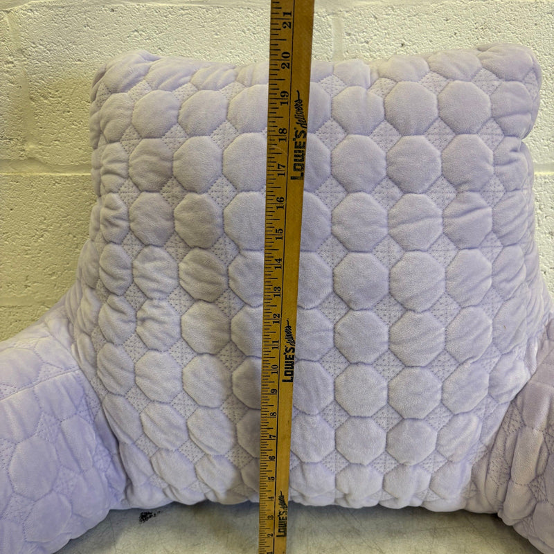 Soft Plush Backrest Pillow, 36"W x 20"H, Reading Pillow - Purple w Circle Design