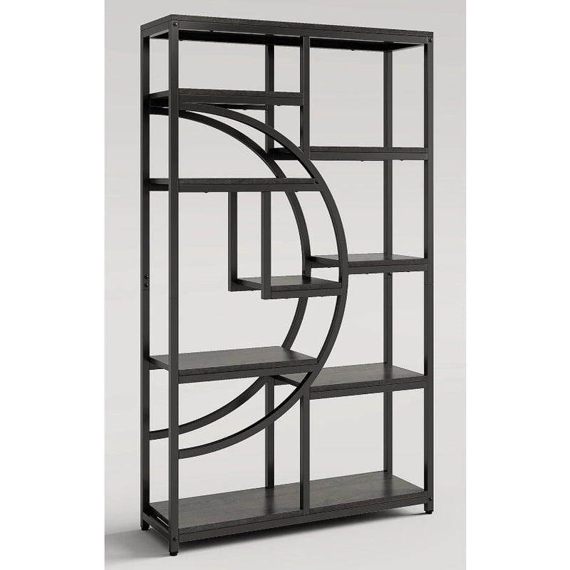 Tribesigns Freestanding Bookshelf 69" Etagere Bookcase, 9 Shelves, Grey / Black