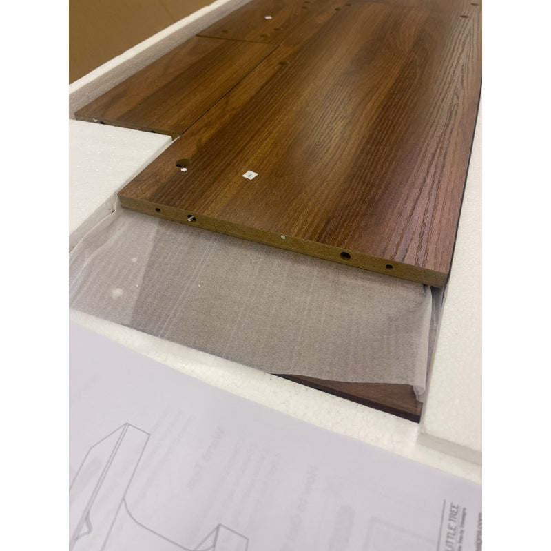 Tribesigns Offset 63" x 32" x 12" Console Table for Living Room/ Entryway, Brown