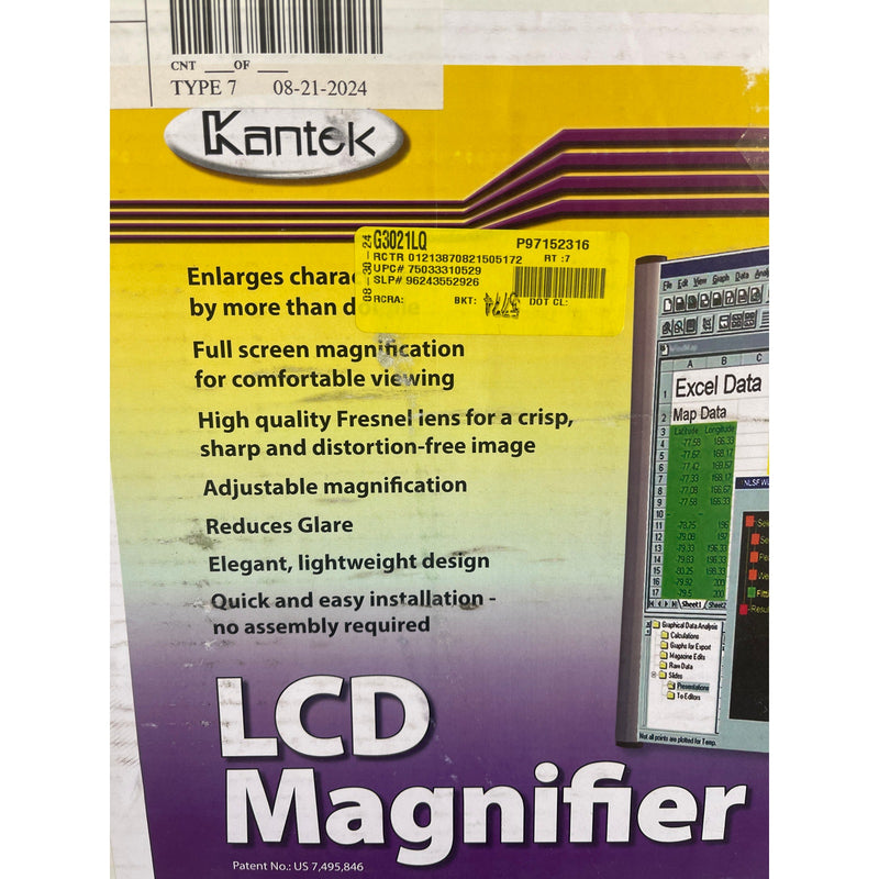 Kantek MaxView LCD Monitor Magnifier Fits Widescreen 21.5" & 22" Monitor MAG22WL