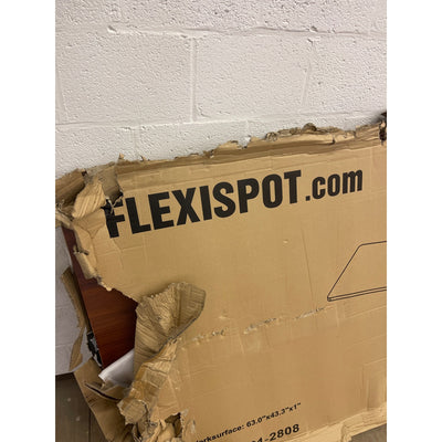 Flexispot Desk Top Only No Frame, L-shaped 63" x 43" 1-Piece Brown CHIPPED