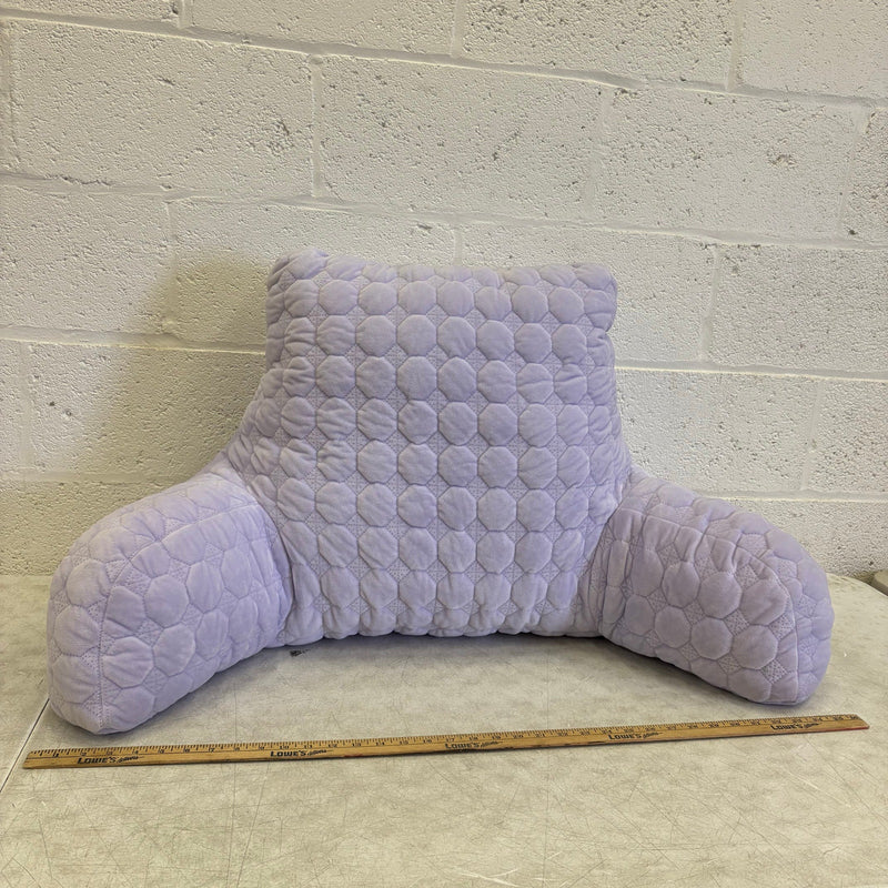 Soft Plush Backrest Pillow, 36"W x 20"H, Reading Pillow - Purple w Circle Design